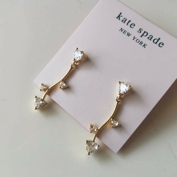 Kate Spade Gold CZ Crystal On the Vine Earrings. Gold CZ Crystal NEW ON CARD NEW